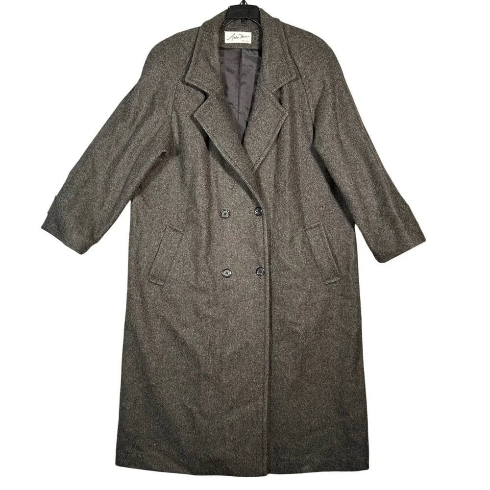 Andrea Marin New York Double Breasted Wool Blend Trench Coat Women's Size 16P